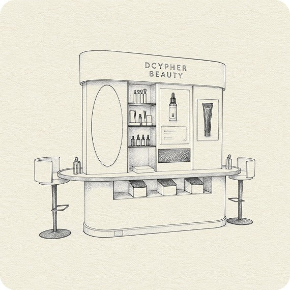 DCYPHER Beauty counter at John Lewis Oxford Street